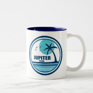 Jupiter Florida Palm Tree Birds Two-Tone Coffee Mug