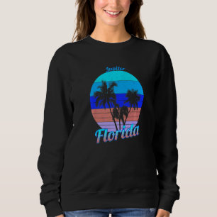 Jupiter Florida Retro Tropical Palm Trees Vacation Sweatshirt