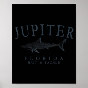 Jupiter florida shark vintage fishing slate poster