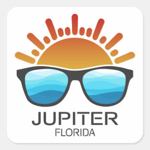 Jupiter Florida Sunglasses Square Sticker