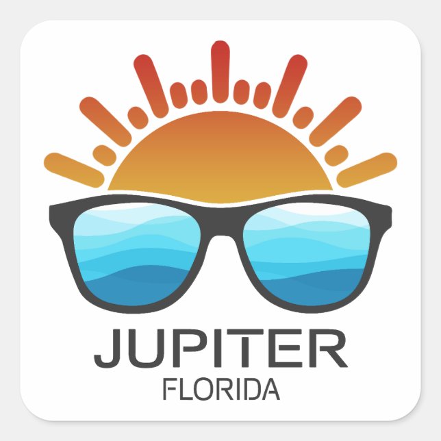 Jupiter Florida Sunglasses Square Sticker (Front)