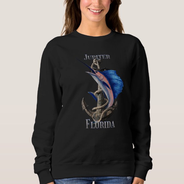 Jupiter Florida Swordfish Marlin Ocean Fishing Sweatshirt (Front)