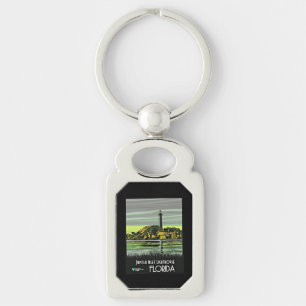 Jupiter, Florida vintage travel poster, Key Ring