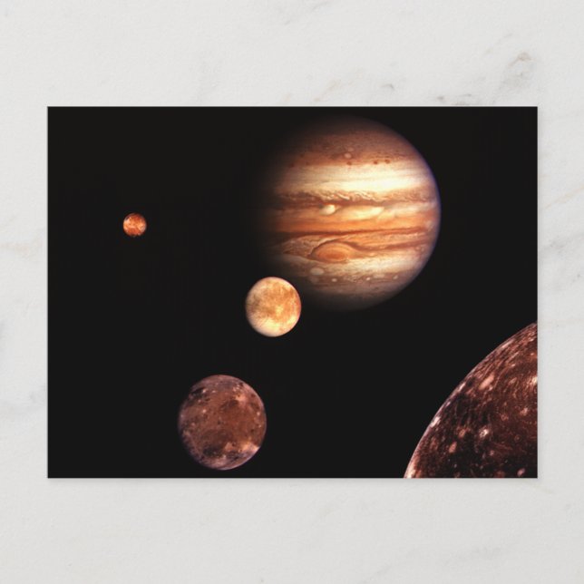 Jupiter Galilean Moons Astronomy & Science Gifts Postcard (Front)