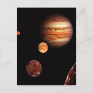 Jupiter Galilean Satellites NASA Postcard