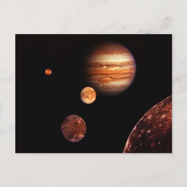 Jupiter Galilean Satellites NASA Postcard (Front)
