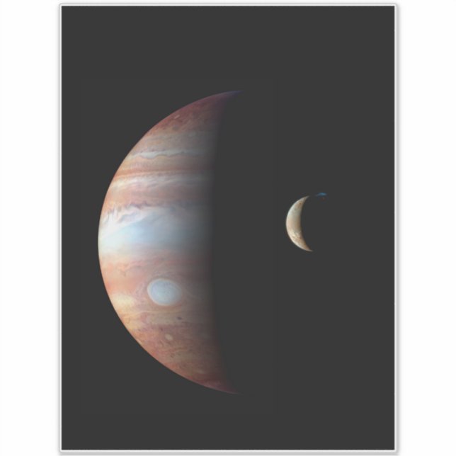 Jupiter Gas Giant Planet & Io Galilean Moon (Front)