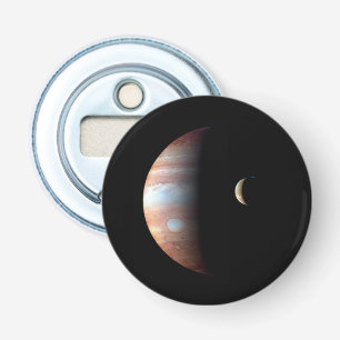 Jupiter Gas Giant Planet & Io Galilean Moon Bottle Opener