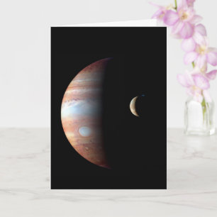 Jupiter Gas Giant Planet & Io Galilean Moon Card