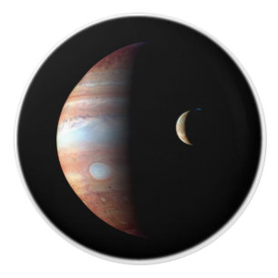 Jupiter Gas Giant Planet & Io Galilean Moon Ceramic Knob