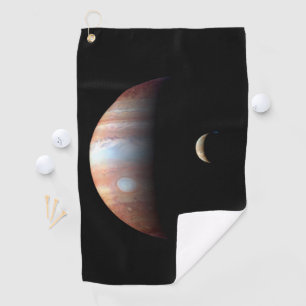 Jupiter Gas Giant Planet & Io Galilean Moon Golf Towel