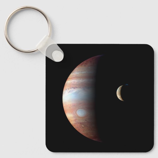 Jupiter Gas Giant Planet & Io Galilean Moon Key Ring (Front)