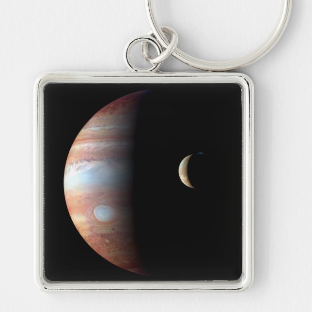 Jupiter Gas Giant Planet & Io Galilean Moon Key Ring (Front)