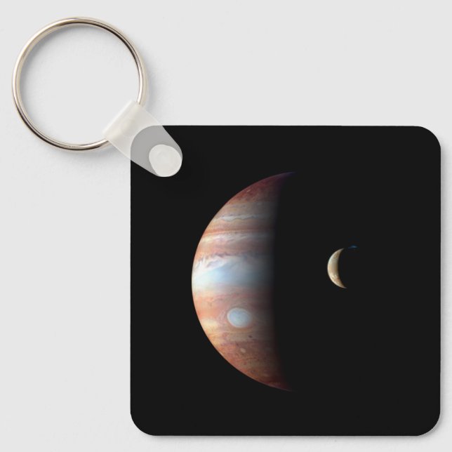 Jupiter Gas Giant Planet & Io Galilean Moon Key Ring (Front)