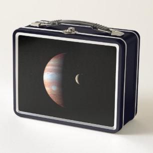 Jupiter Gas Giant Planet & Io Galilean Moon Metal Lunch Box