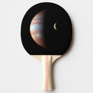 Jupiter Gas Giant Planet & Io Galilean Moon Ping Pong Paddle