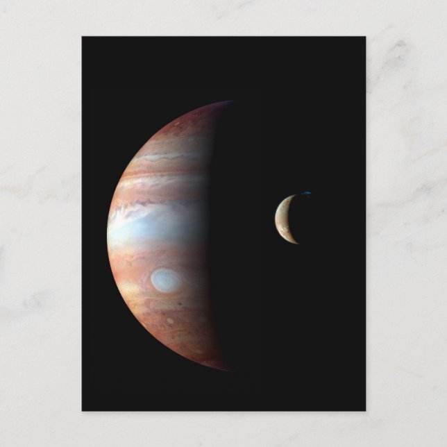 Jupiter Gas Giant Planet & Io Galilean Moon Postcard (Front)