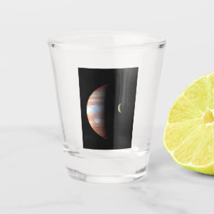 Jupiter Gas Giant Planet & Io Galilean Moon Shot Glass