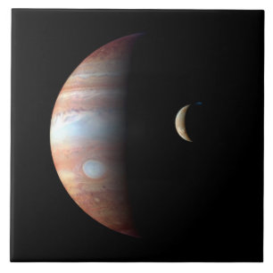 Jupiter Gas Giant Planet & Io Galilean Moon Tile