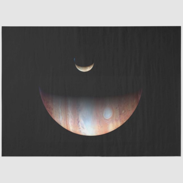 Jupiter Gas Giant Planet & Io Galilean Moon Tissue Paper (Front)