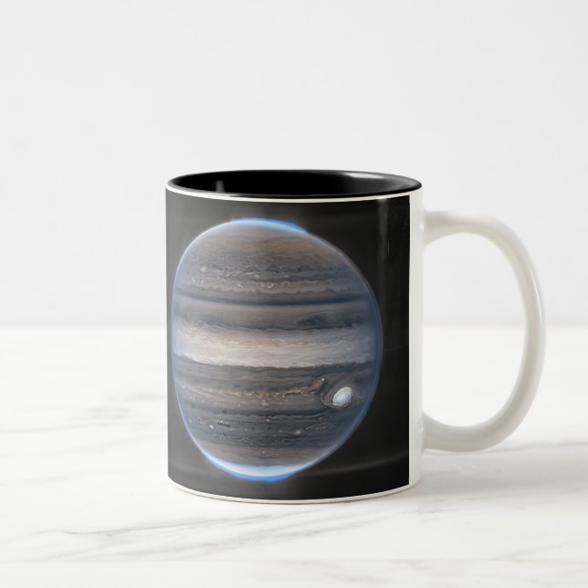 Jupiter in Infrared, James Webb Space Telescope Two-Tone Coffee Mug (Right)