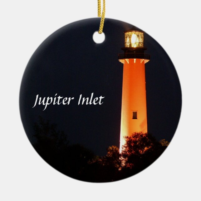 Jupiter Inlet Lighthouse Ceramic Tree Decoration (Front)
