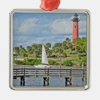 Jupiter Inlet Lighthouse Metal Tree Decoration