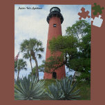 Jupiter Inlet Lighthouse & Museum Jupiter Florida Jigsaw Puzzle<br><div class="desc">This beautiful jigsaw puzzle features the landmark 1860 Jupiter Lighthouse and Museum in Jupiter, Florida. The lighthouse is framed beautifully by tropical palms. The waterfront History Museum is located in the restored WWII Naval housing quarters building. The Jupiter Lighthouse is located between Cape Canaveral Lighthouse and Hillsboro Inlet Lighthouse on...</div>