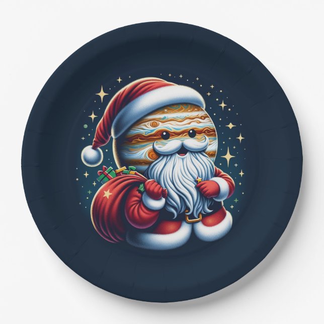 Jupiter Jolly Old St. Nick Santa Claus Astrology Paper Plate (Front)