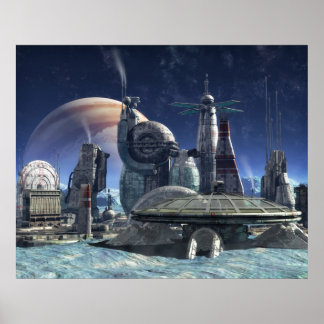 Jupiter moon colony poster
