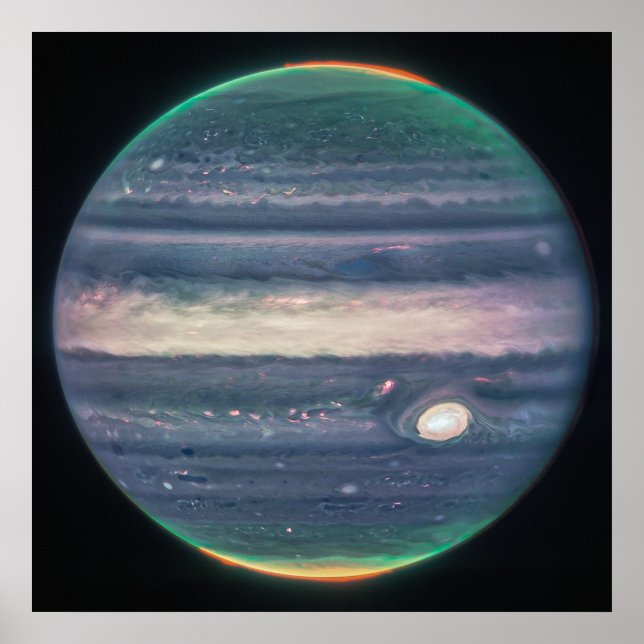 Jupiter Neon Glows | NIRCam | JWST Poster (Front)