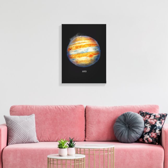 Jupiter Planet Artwork – Cosmic Space Illustration Canvas Print (Insitu(LivingRoom))