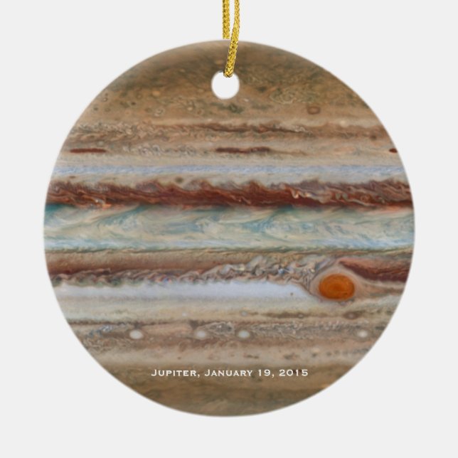 Jupiter Red Spot Close-Up Photograph Christmas Ceramic Tree Decoration (Front)