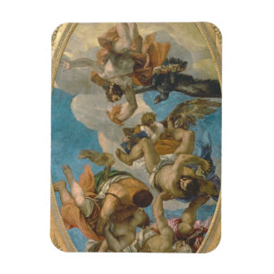 Jupiter Striking Down the Vices (oil on canvas) Magnet