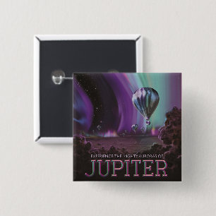 Jupiter Travel by Hot Air Balloon Bighty Auroras 15 Cm Square Badge