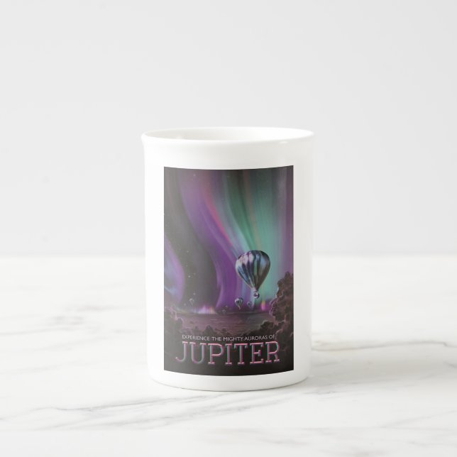 Jupiter Travel by Hot Air Balloon Bighty Auroras Bone China Mug (Front)