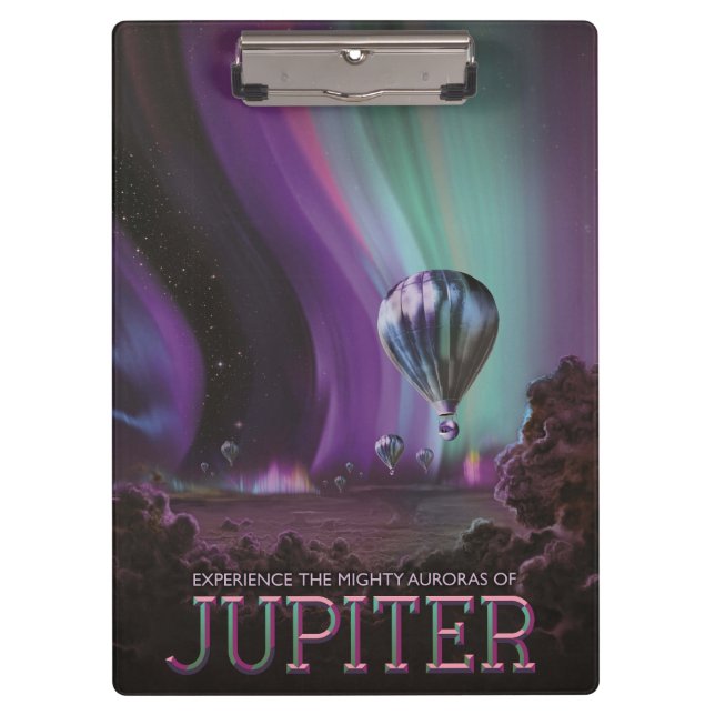 Jupiter Travel by Hot Air Balloon Bighty Auroras Clipboard (Front)
