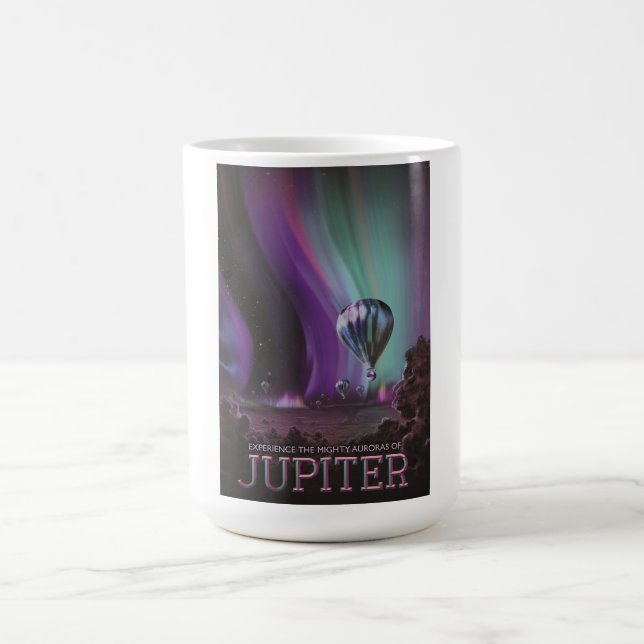 Jupiter Travel by Hot Air Balloon Bighty Auroras Coffee Mug (Center)