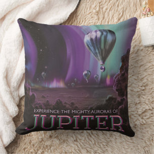 Jupiter Travel by Hot Air Balloon Bighty Auroras Cushion