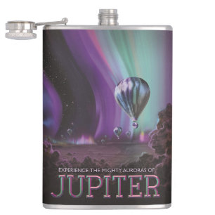 Jupiter Travel by Hot Air Balloon Bighty Auroras Hip Flask