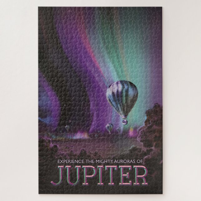 Jupiter Travel by Hot Air Balloon Bighty Auroras Jigsaw Puzzle (Vertical)