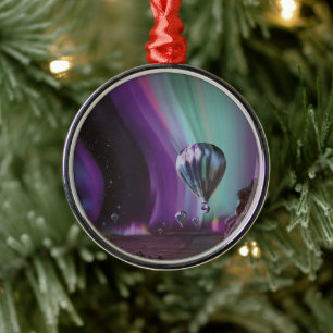 Jupiter Travel by Hot Air Balloon Bighty Auroras Metal Tree Decoration