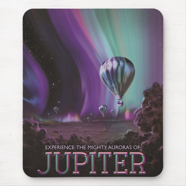 Jupiter Travel by Hot Air Balloon Bighty Auroras Mouse Mat (Front)