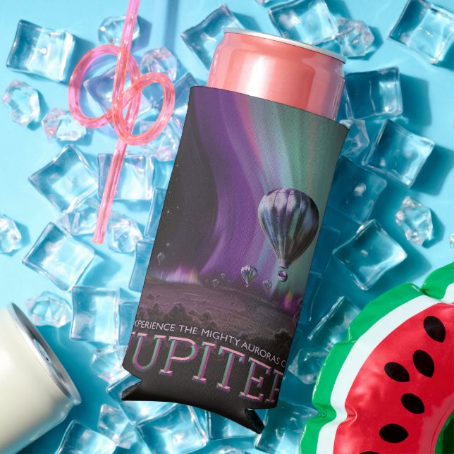 Jupiter Travel by Hot Air Balloon Bighty Auroras Seltzer Can Cooler (In Situ Summer)