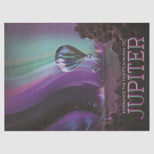 Jupiter Travel by Hot Air Balloon Bighty Auroras Tissue Paper (Front)