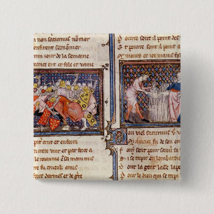 Jupiter versus Saturn: Saturn teaching 15 Cm Square Badge