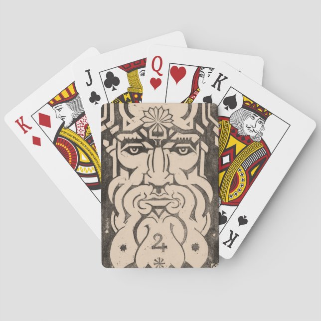 Jupiter Zeus King of Gods Greek Mythology Black Playing Cards (Back)