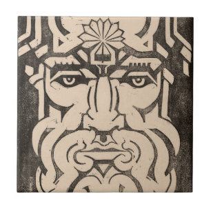 Jupiter Zeus King of Gods Greek Mythology Black Tile
