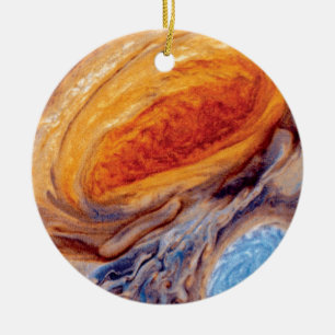Jupiter's Great Red Spot - NASA Voyager Photo Ceramic Tree Decoration