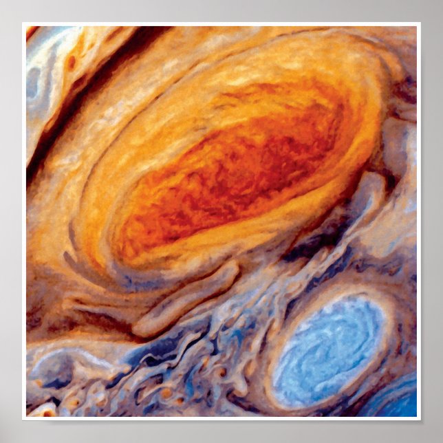 Jupiter's Great Red Spot - NASA Voyager Photo Poster (Front)